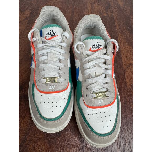 (8) Nike Air Force 1 Low Shadow Sail Signal Blue Green - Picture 5 of 8